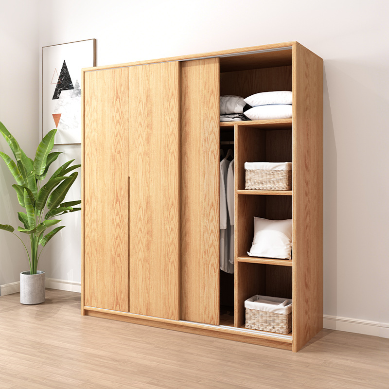 Fábrica de comercio exterior armario de madera maciza armario de almacenamiento tipo tablero gimnasio casa de alquiler dormitorio simple armario