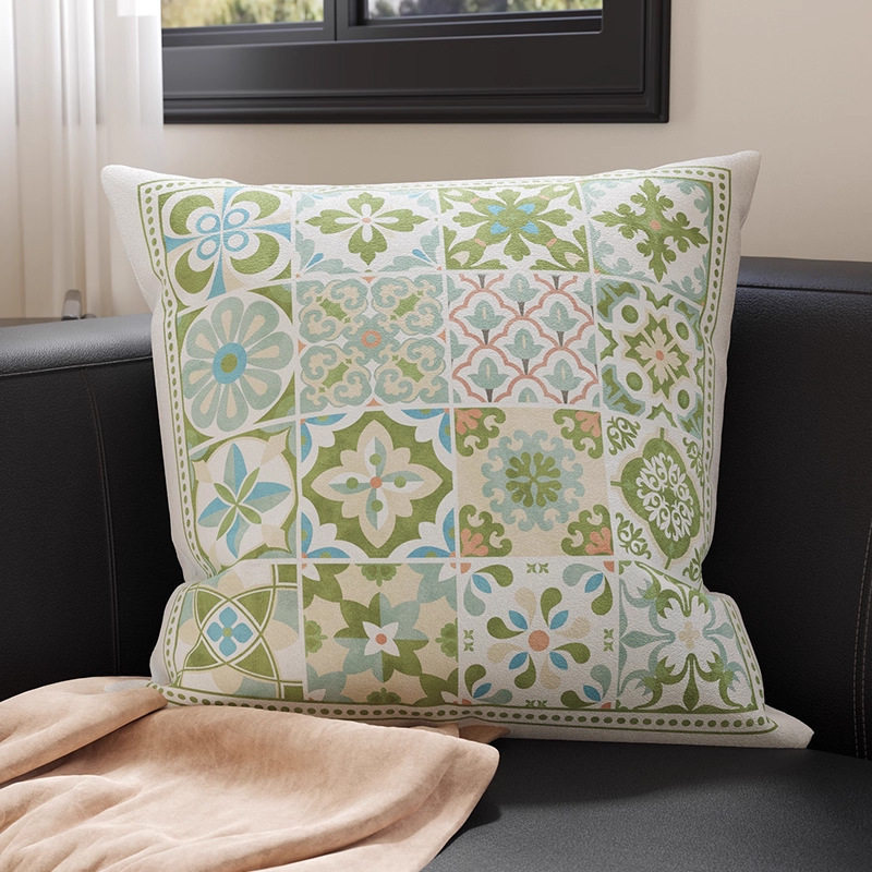 almohada de soporte de estilo francés de lujo ligera almohada de cintura de tela cama de sala de estar sofá almohada de soporte almohada de base