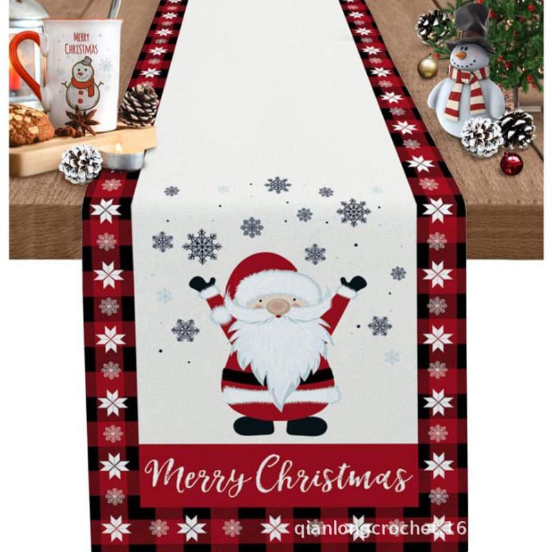 temujit クロスボーダー Amazon 新しいクリスマステーブルフラグ冬クリスマスプリントテーブルマットカスタマイズ可能|undefined