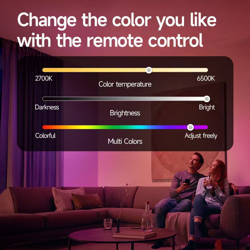 Sınır Ötesi Çok Satılan USB Şarjlı E27 E26 Ampul Üç Renkli RGB LED Ampul Uzaktan Kumanda Dokunmatik Anahtarlı Acil Lamba