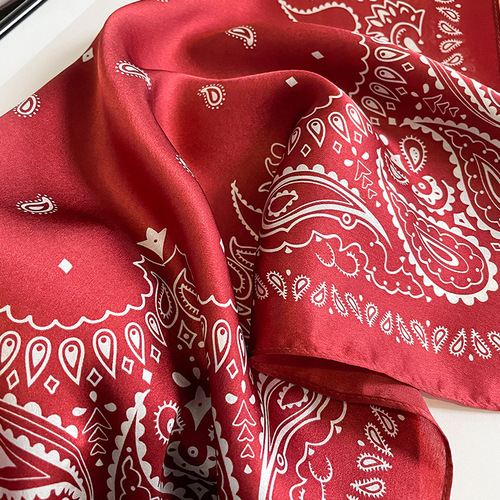 Korean fashionable cashew fashion temperament small square scarf women's silk decorative scarf versatile scarf shawl mulberry silk