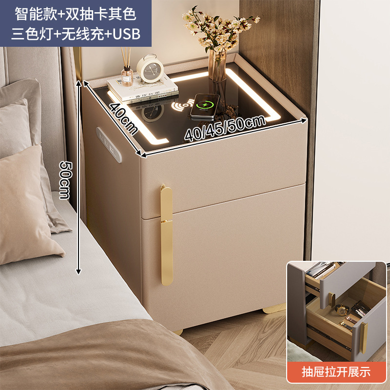 Una caja fuerte inteligente de cabezal de cama lujosa y alta sensación de dormitorio doméstico 2024 nueva caja fuerte multifuncional pequeña