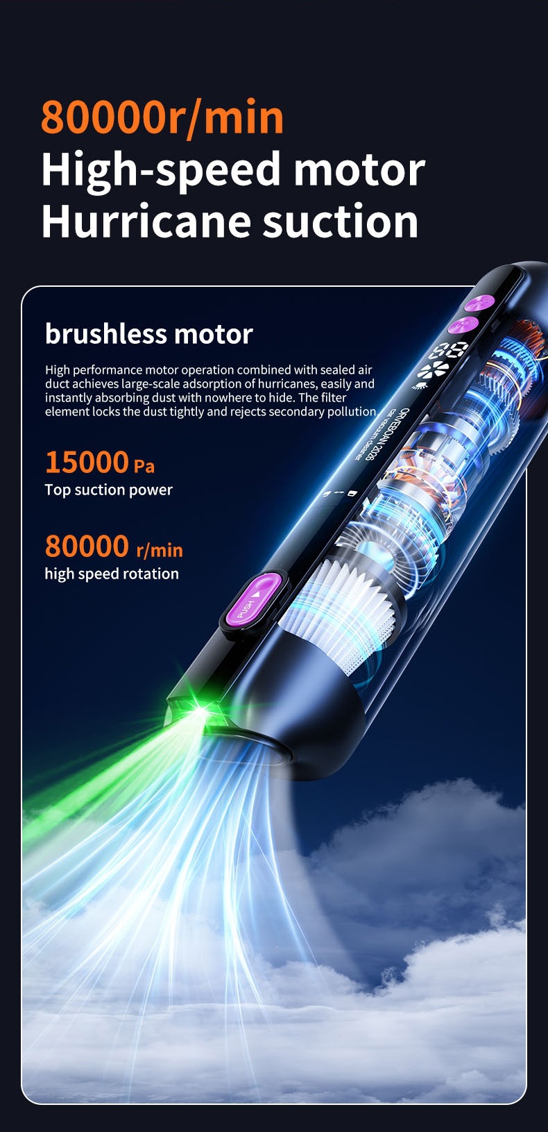 New Car Vacuum Cleaner, Multifunctional, Powerful, Wireless, Super Suction, Handheld, Small, Household, High Power