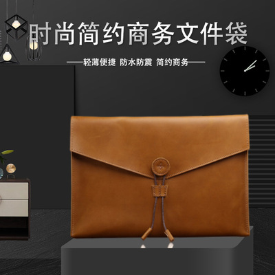 [Trendy cool handbag]business affairs man Briefcases capacity file Office package waterproof a leather bag