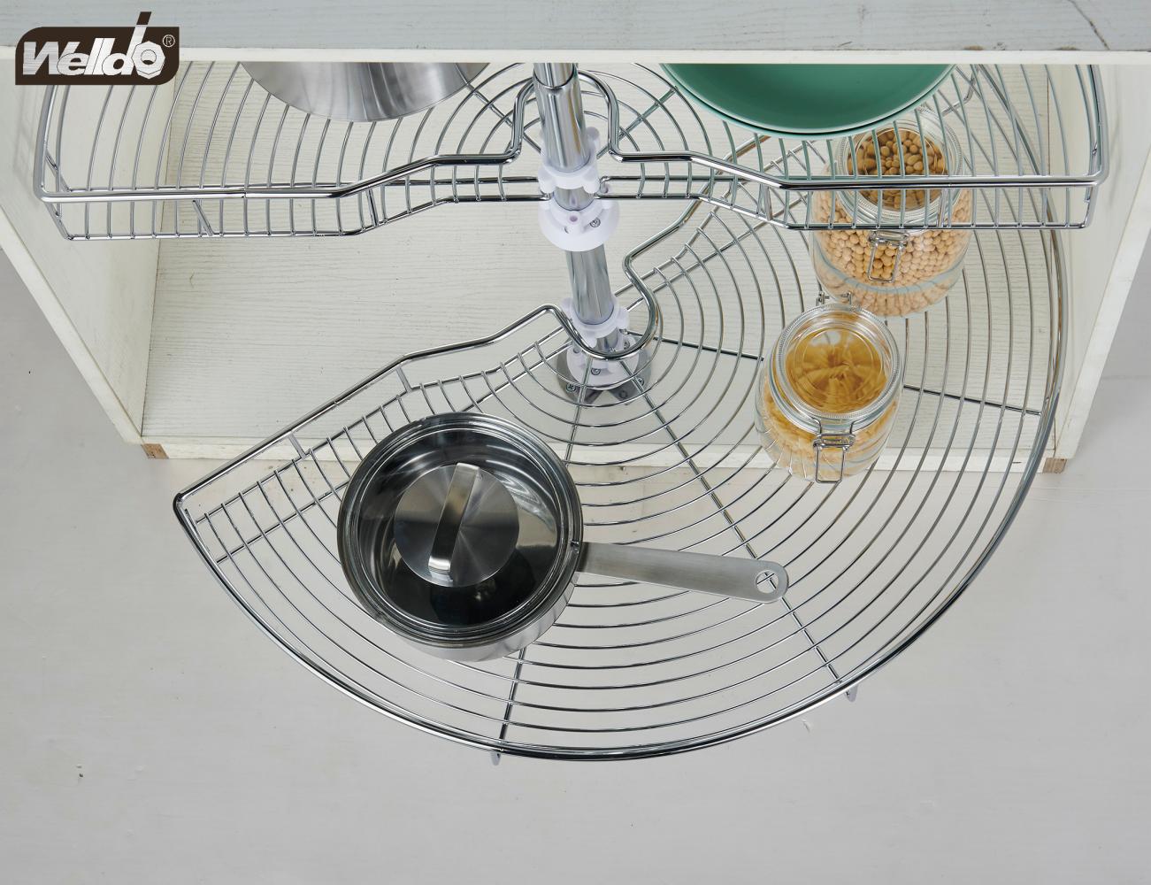 Welldo纬东 橱柜拉篮橱柜双层180°转盘拉篮转盘置物拉篮