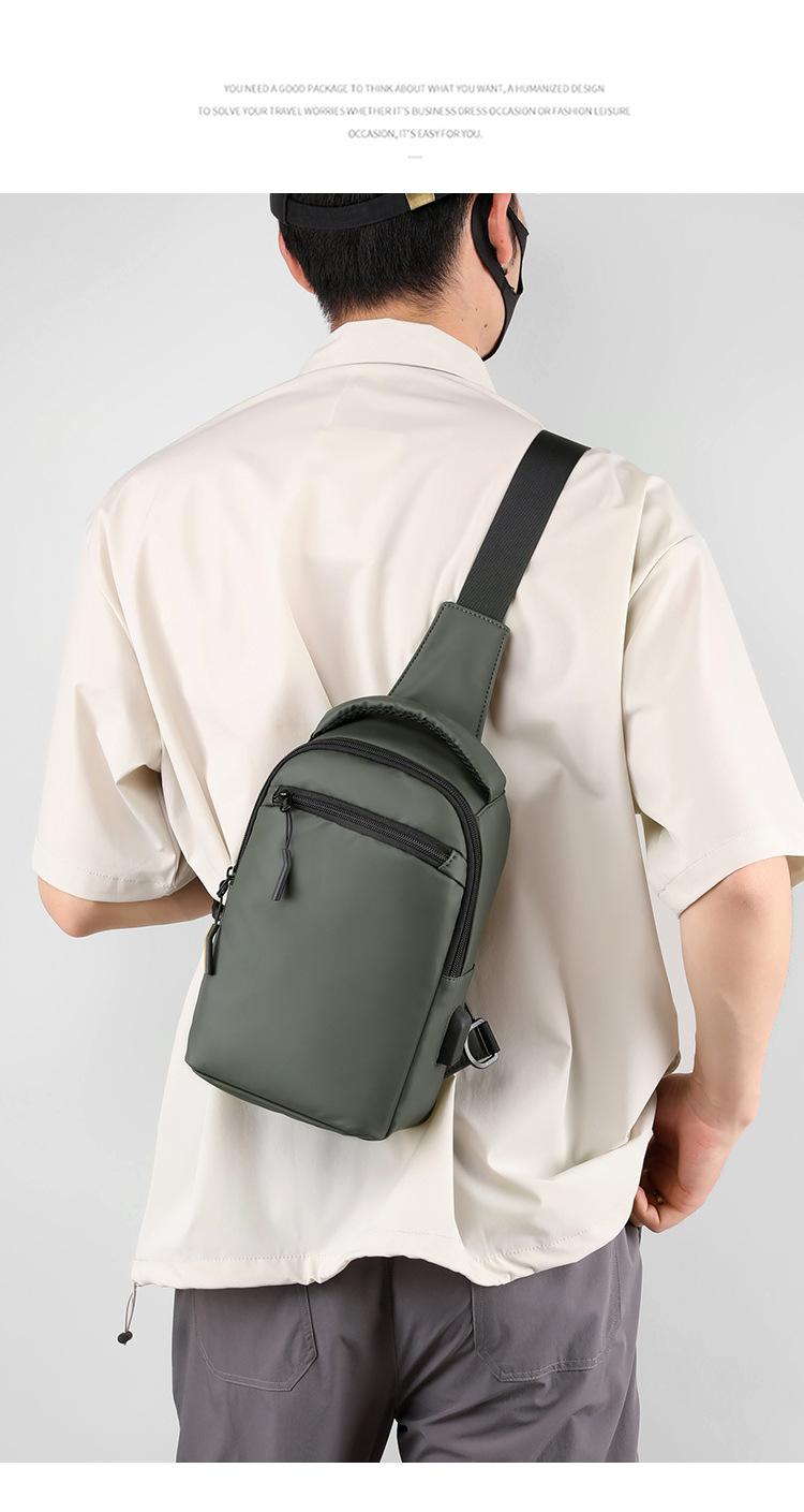 Sac poitrine homme bandoulière avec port usb sacoche pratique_voghion.com