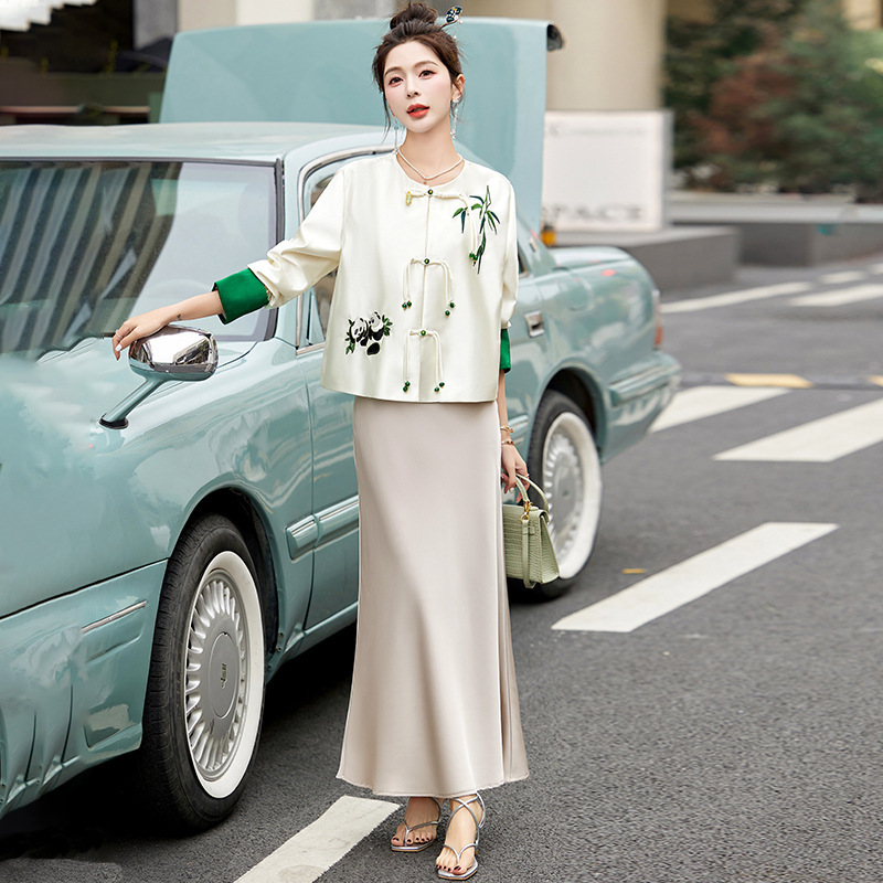 新中式国风短外套女春秋季2025年新款小个子宽松百搭刺绣上衣减龄|undefined