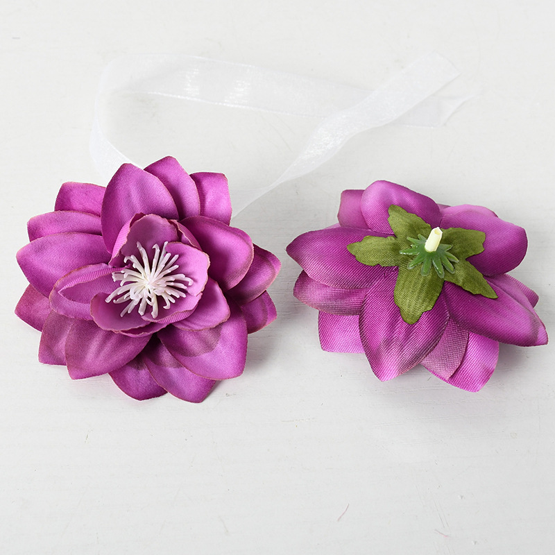 Flores de seda de simulación de flores púrpura mezcladas DiNuevo estilo antiguo chino tocado de seda de seda decoración de material de flores de alto nivel