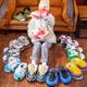 TikTok spoof aj1 cotton slippers coconut cotton shoes luminous bread fat shoes waterproof warm home winter net red