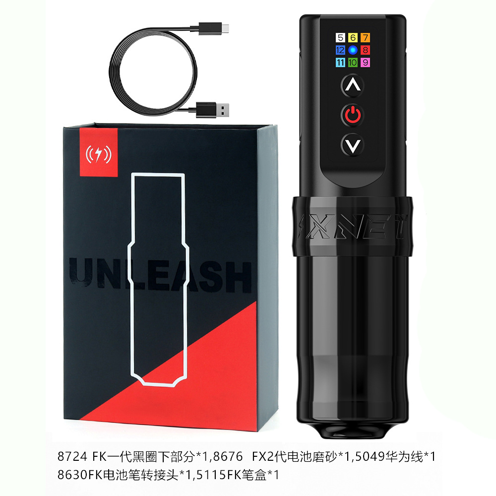 AmbitionFK tres generaciones carga tatuaje pluma con pantalla LCD tatuaje aguja máquina portátil tatuaje pluma