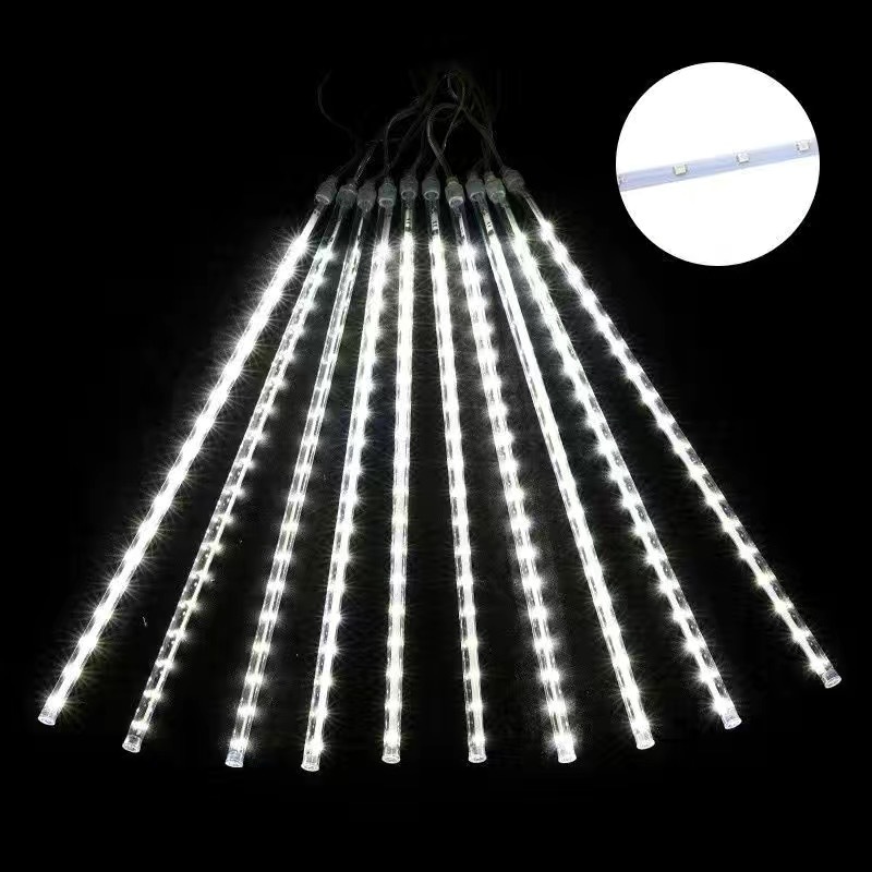 Suministro directo de fábrica LED meteoro ducha luz parche destacado impermeable lluvia de meteoros luz cadena Navidad vacaciones Lámpara decorativa tubo