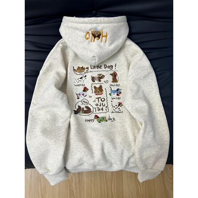 Plus Size 150kg Embroidered Hoodie for Women, Fall 2026 New Style