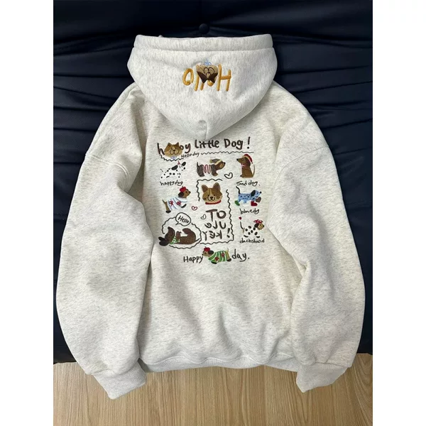 Plus Size 150kg Embroidered Hoodie for Women, Fall 2026 New Style