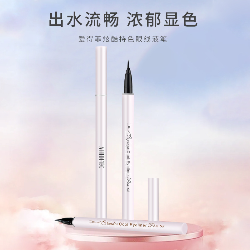 Adelfi's Cool Color-Lasting Liquid Eyeliner Pen Is Waterproof, Sweat-Proof, Non-Smudged, Quick-Drying Eyeliner Pen for Novices That Does Not Smudge Makeup
