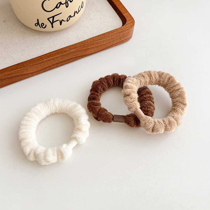 Otoño e Invierno anillo de intestino delgado elástico alto estilo coreano durable pelo no-daño felpa anillo de pelo simple Cola de Caballo cuerda de pelo cuerda de lazo de pelo femenino