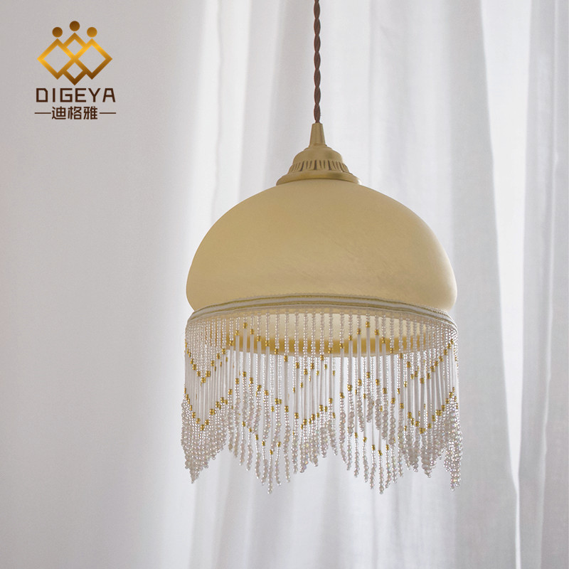 Western Antique French Style Glass Tassel vintage Chandelier Middle American Style Bedroom Bedside Bay Window Balcony Chandelier