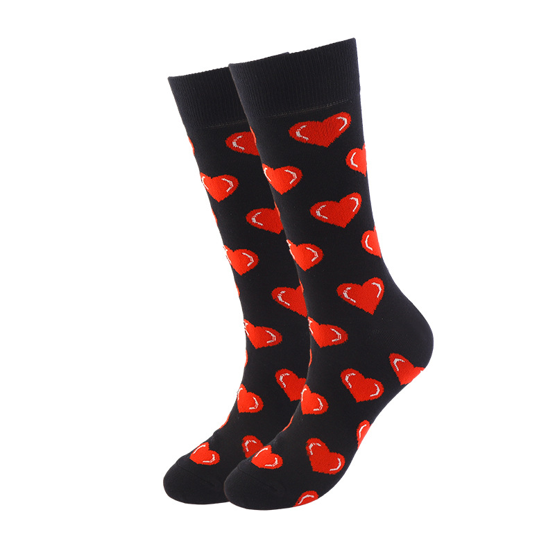 Calcetines transfronterizos del día de San Valentín calcetines de tubo de color de contraste de amor Valentine's Day amantes de los calcetines de algodón fabricantes