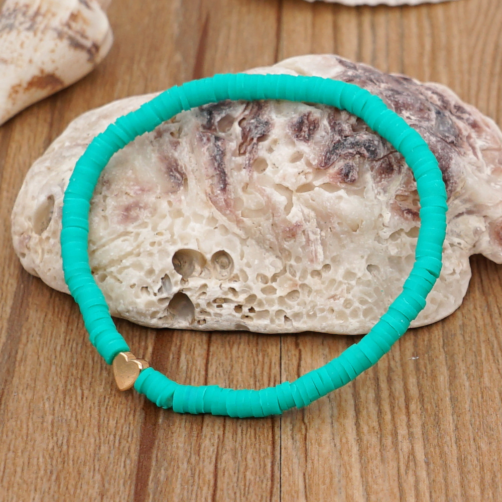 bohemian style color elastic rope heart braceletpicture7