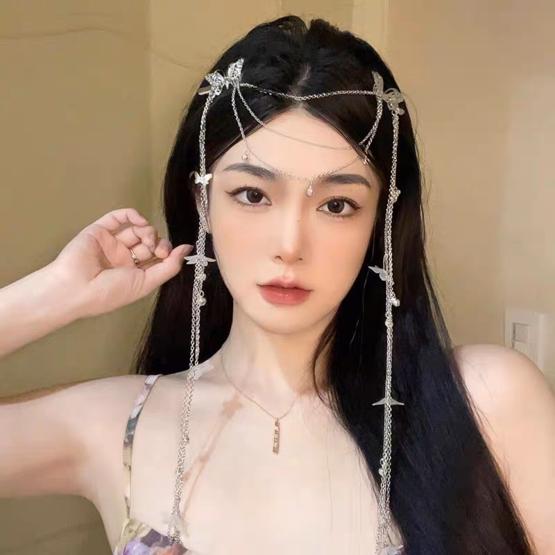エジプトの敦煌砂漠旅行写真アクセサリーエキゾチックな頭飾り小麦穂ヘアアクセサリー古代衣装額飾り眉毛ペンダント|undefined