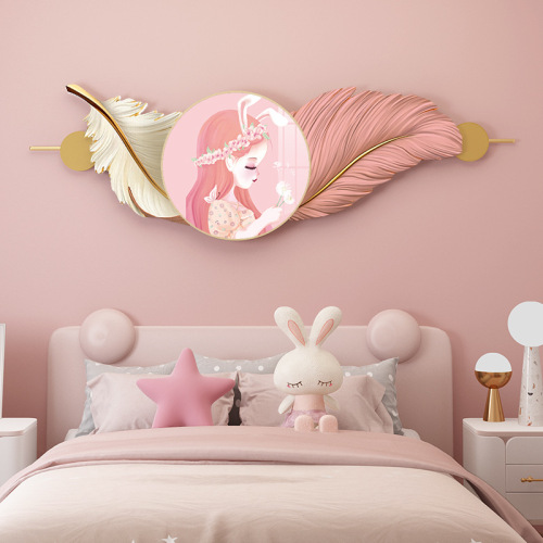Children's Room Internet Celebrity Cartoon Astronaut Princess Room Wall Decor Painting Bedside Decor Round Hanger