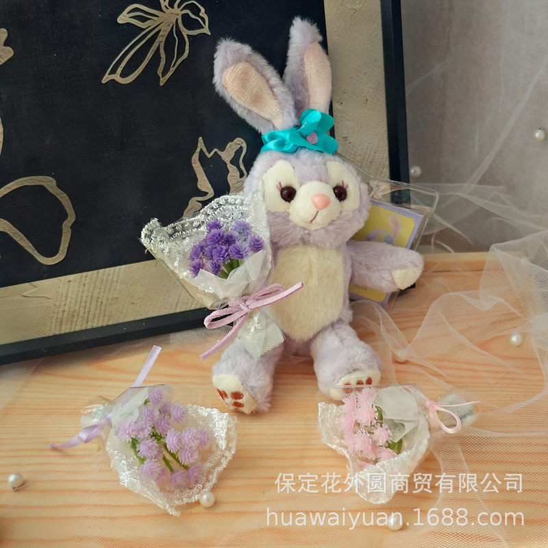 迷你仿真满天星小花束手捧花戴露贝儿娃娃DIY装饰镶钻饰品配件|undefined