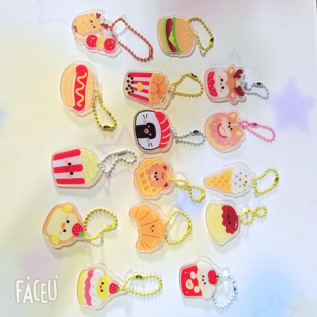 Acrylic Cartoon Food Bead Chain Cute Pendant Backpack Phone Chain Accessories Wholesale Mid-Autumn Festival Small Gifts