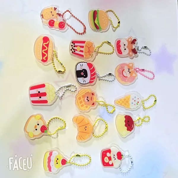 Acrylic Cartoon Food Bead Chain Cute Pendant Backpack Phone Chain Accessories Wholesale Mid-Autumn Festival Small Gifts