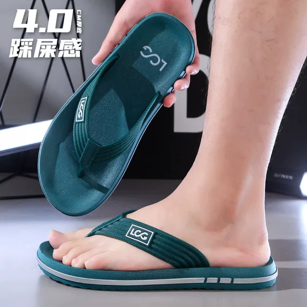 Flip-flops Men's Summer Trendyy Outer Wear Non-slip Anti-odor Flip-flops Sports Soft-soled Wear-resistant Beach Thick-soled Sandals