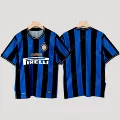2010 inter milan home blue and black short-sleeved unprinted number