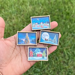 4件套迷你微型假日场景屋假日异想天开的节日装饰 1：12 比例