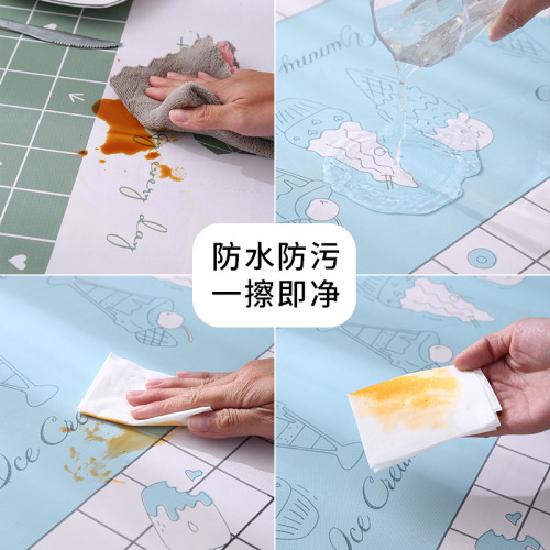 Japanese-style home tablecloth, Instagram desk fabric, waterproof and oilproof PVC grid coffee table pad, dormitory dining tablecloth, Instagram style