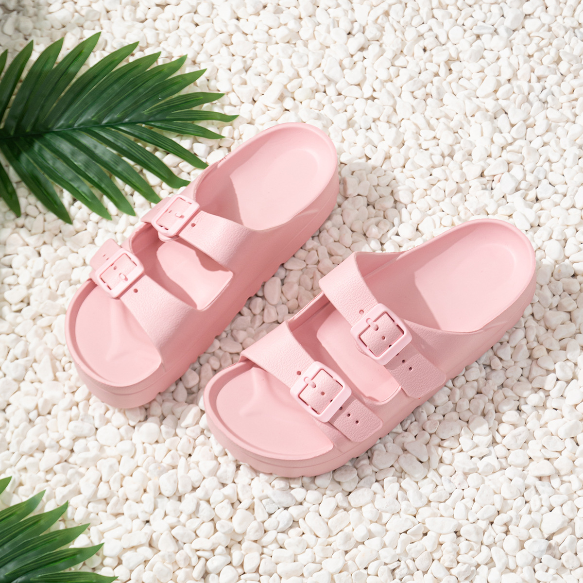 Nuevas zapatillas eva multicolores, sandalias de plataforma para mujer, antideslizantes de todo fósforo, cómodas sandalias y zapatillas de playa con hebilla ajustable
