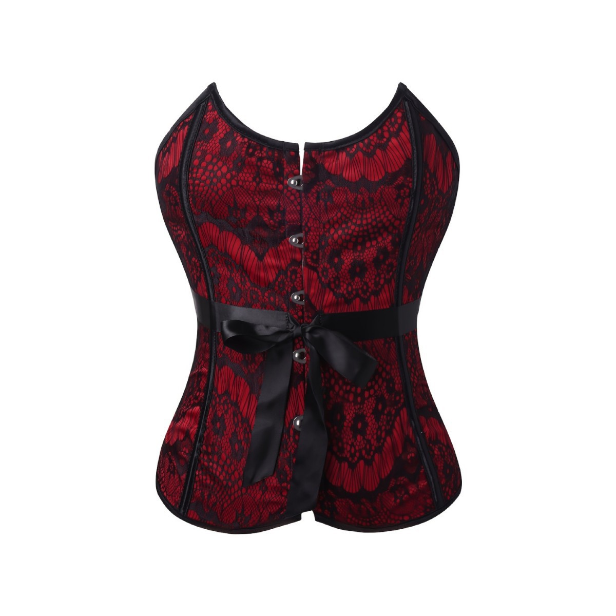 Europa y los Estados Unidos negro y rojo frente correa abdominal damas cintura cintura belleza corte hueso de pescado túnica