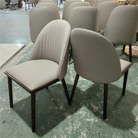 骏芬林厂家批发实木框架餐椅酒店工程配套接待家具软包椅休闲餐椅