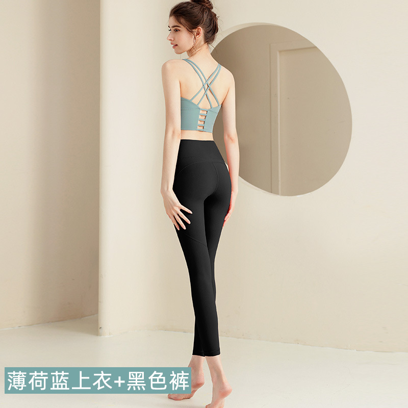 ヨガ服セット上着運動下着美背高腰提尻専門運動ランニングフィットネストレーニング