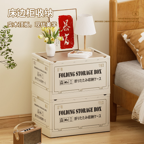 Industrial-style storage box, high-endurance household snack toy organizer, large capacity, foldable wood lid storage box