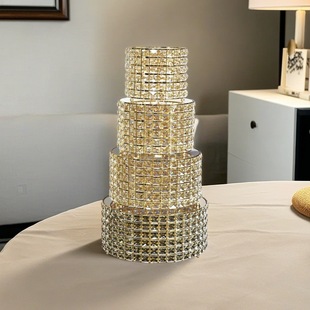 Simple Modern Crystal Cake Plate Wedding Dessert Display Stand Model Room Dining Table Glass Mirror Tray Ornaments