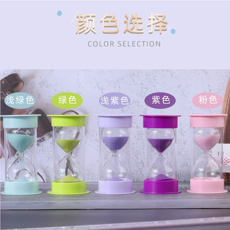 Wholesale creative macaron plastic drop-proof hourglass gift toothbrush small hourglass timer student desktop ornament