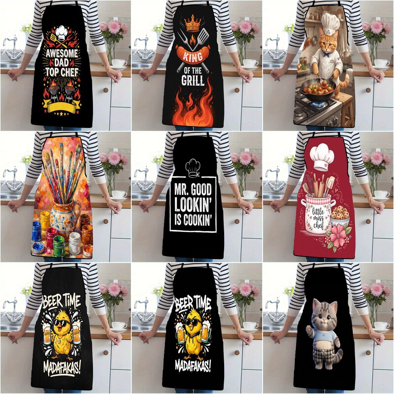 Cross-border best-selling personalized quirky creative kitchen apron, outdoor barbecue, manicurist apron, waterproof, manufacturer ships in one piece Cross-border best-selling personalized quirky creative kitchen apron, outdoor barbecue, manicurist apron, waterproof, manufacturer ships in one piece