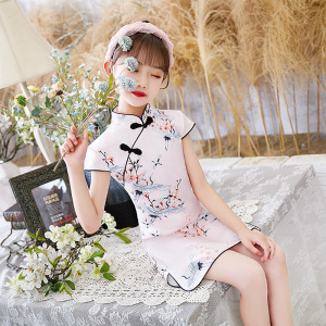 Girls cheongsam children children summer wind restoring ancient ways hanfu western style dress baby girls in China the wind princess skirt