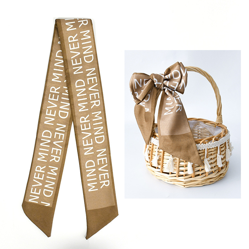 Primavera y otoño lindo y dulce bufanda de seda larga cinta para el cabello caja de regalo bolsa de amarre cinta multifunción fresca pequeña y versátil