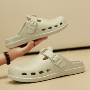 New Style Men's Clogs for Outdoor Wear, Closed-Toe, Non-Slip, Breathable, Simple and Fashionable Birkenstock Sandals, Suitable for All Seasons, Made of Wear-Resistant Eva