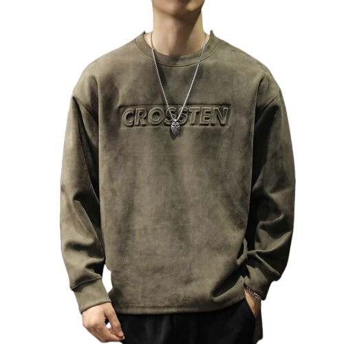 American Retro Heavyweight Thick Hooded Sweatshirt Men Autumn High Street Badass Instagram Men Loose Casual Crew Neck Top