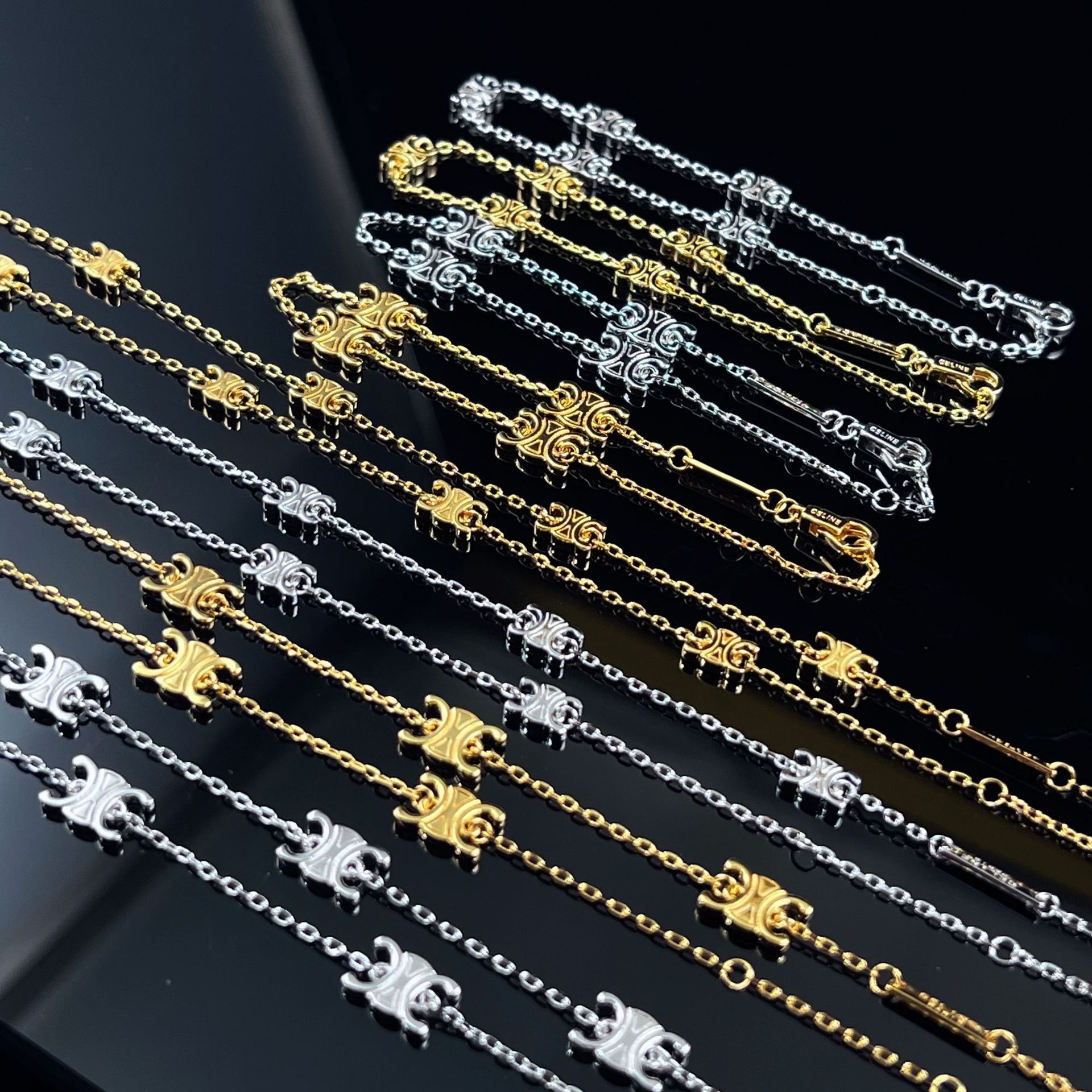CELI high version nine accessories Arc de Triomphe logo necklace bracelet high-end multi-pendant clavicle chain factory direct sales