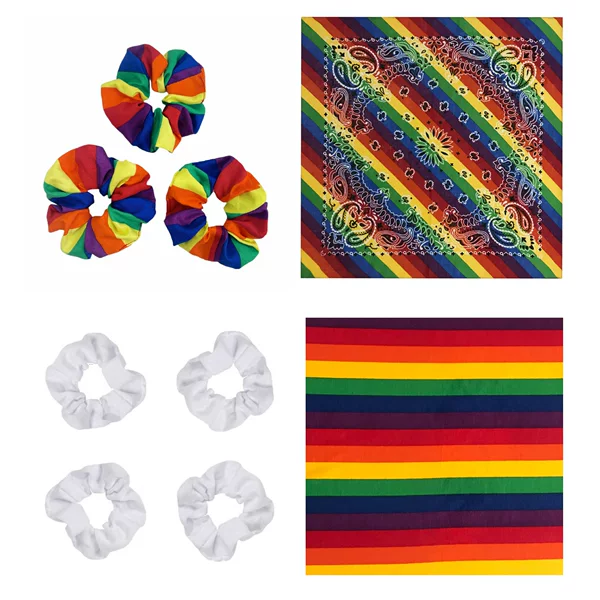 Polyester Colorful Striped Scrunchies, Pig Intestine Hair Ties, Elastic Bands, Pleated Colorful Scrunchies, Hair Accessories Wholesale