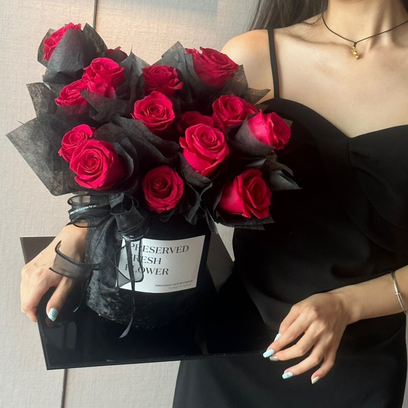 Factory straight hair eternal flower Floyd rose hug barrel bouquet Christmas girlfriend birthday gift wholesale