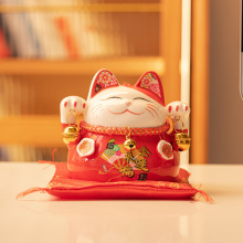 跨境猫存钱罐小摆件店铺吧台开业小礼品陶瓷创意客厅日式家居装饰