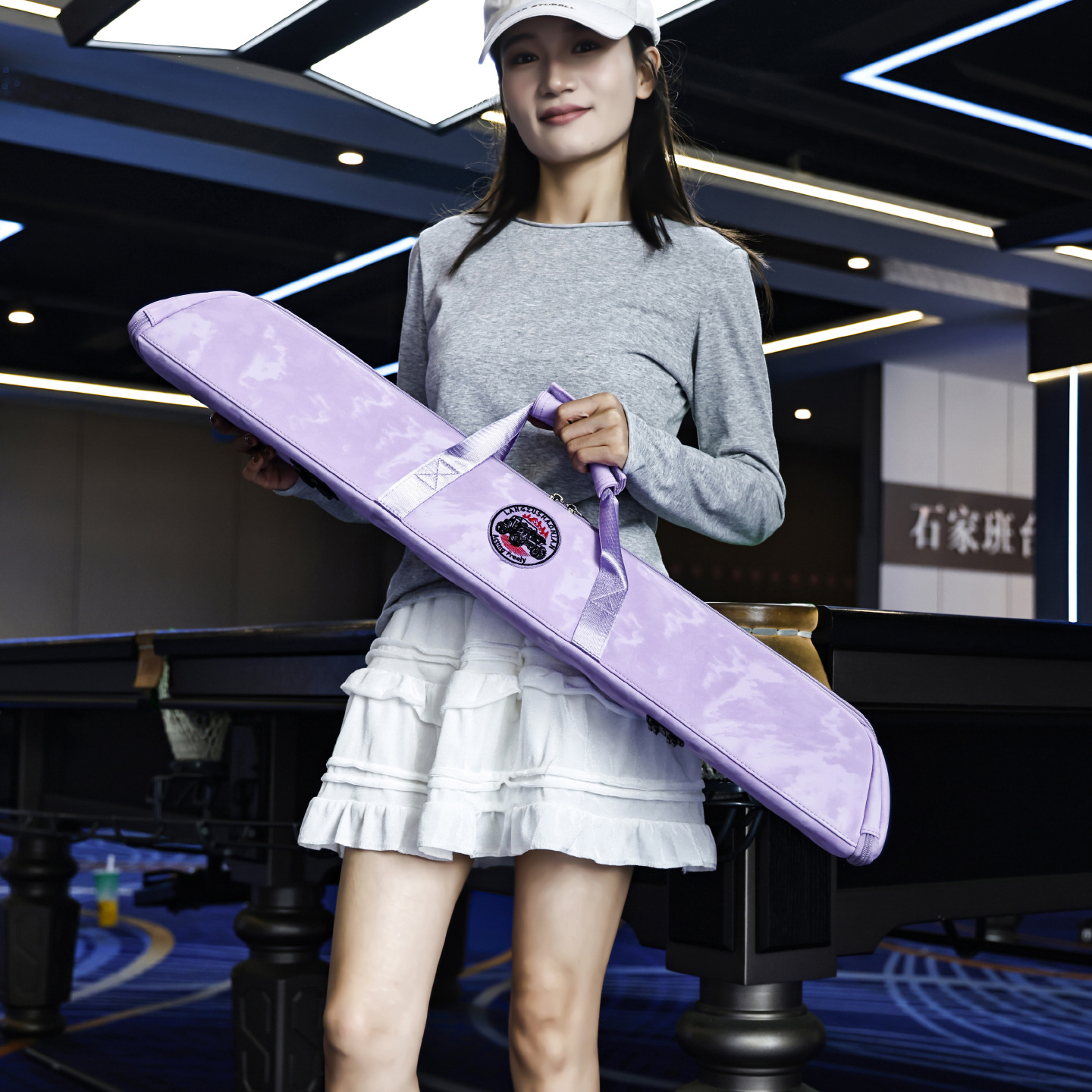 跨境软包台球杆包1/2球杆PU防水面料单肩手提包6孔桌球台球专用