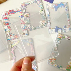 ins simple guka card holder star idol album small card protective cover hand account DIY transparent hard plastic card holder