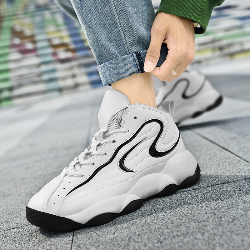 High-top men's shoes 2022 new trend autumn and winter large size basketball shoes sports students training actual combat sports shoes